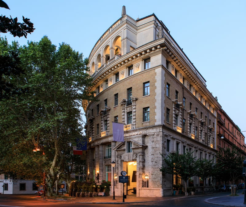 Exterior of the Grand Hotel Palace Rome